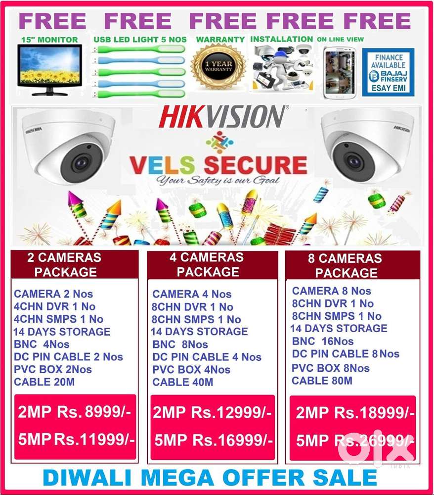 OFFER OF          2MP HIKVISION CCTV CAMERA   DAY & NIGHT VISION MEGA