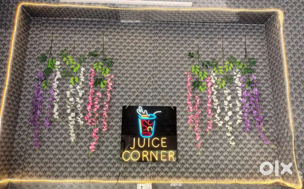Juice corner signage and decoration lights