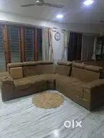 7 seater sofa and one single sit and one dining table