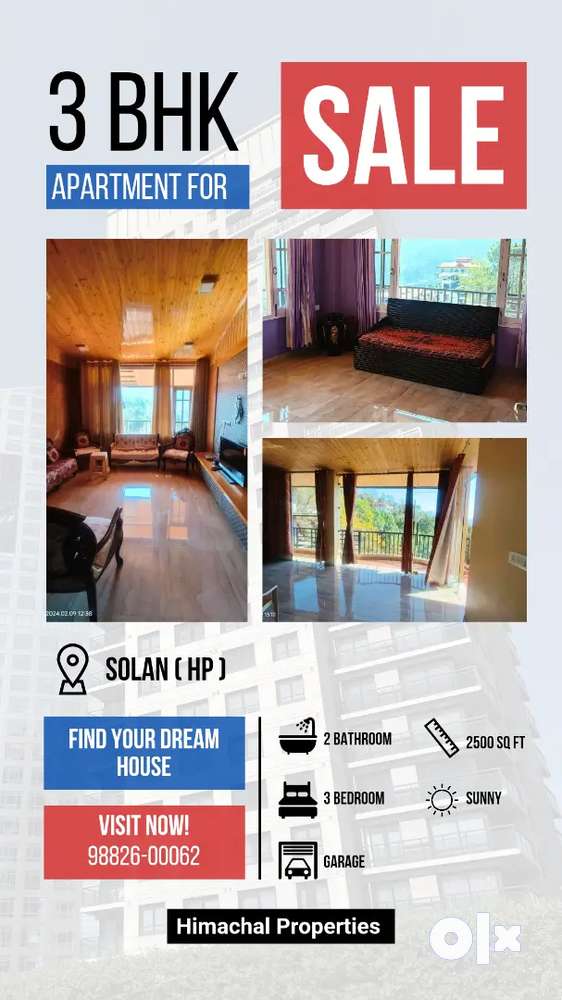 Beautifully Constructed 3 BHK Apartment for Sale in Solan
