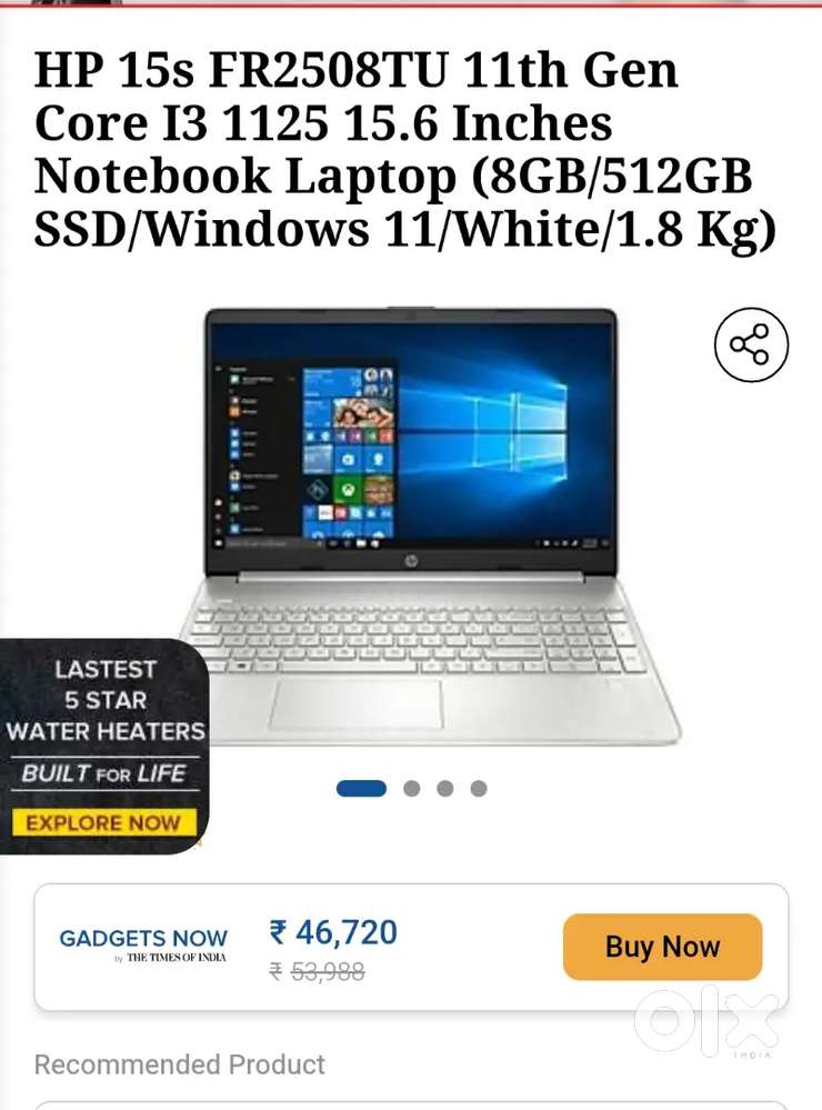 HP laptop silver color