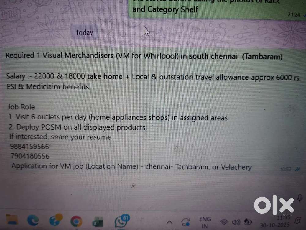 Merchandiserer job( field work