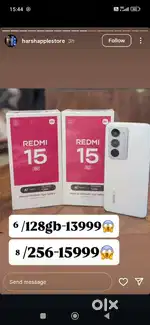 Redmi 15 5g 6/128 7days old no box id proof milega