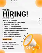 Associate Sales Manager-CASA & LOAN DEPARTMENT