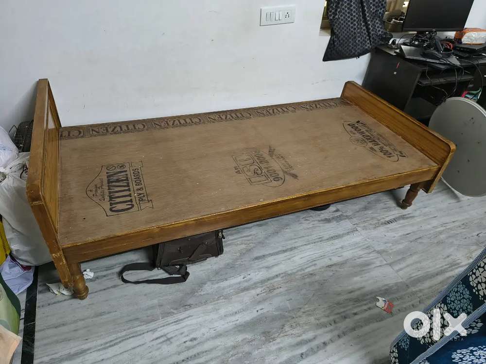 Teak wood - Single cot bed with Mattress available for immediate sale
