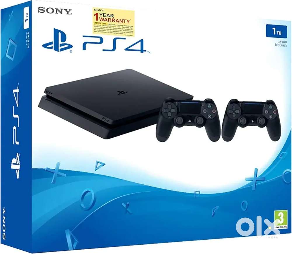 PS4 SLIM 1TB, 2 CONTROLLERS