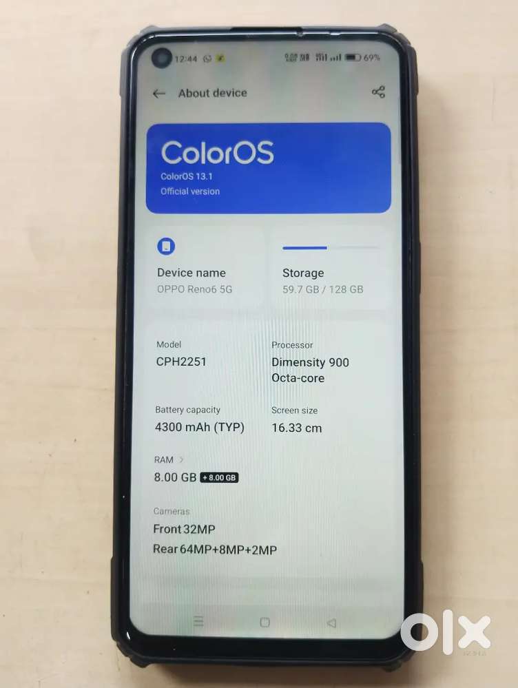 OPPO RENO 6 5G 8+8 GB RAM 128 GB ROM
