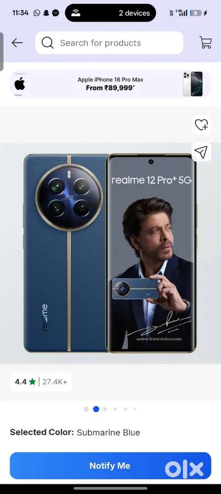 Realme 12 pro plus 8+4/128