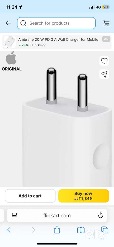 Apple ORIGINAL Type C to Type C Cable and Charger