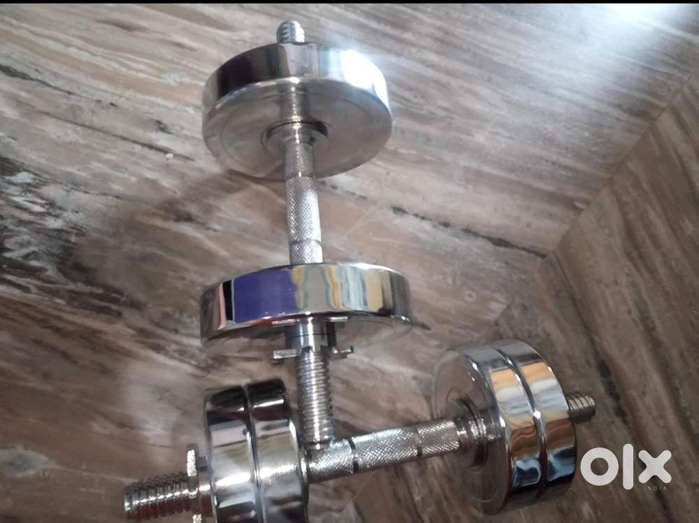 Gym steel dumbells new