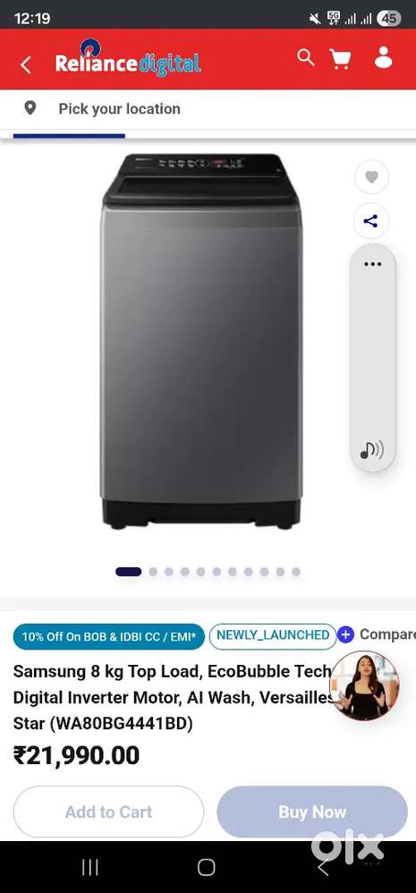 New samsung wassing machine