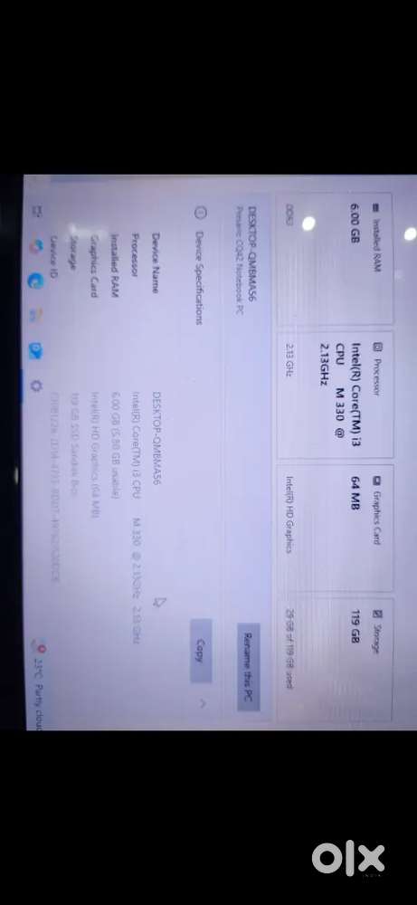 Urgent sell Hp Compaq laptop intel i3 -6gb ram hai -128gb ssd hai