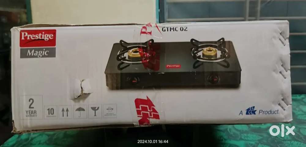 Prestige gas stove magic 2 Burner glass top .