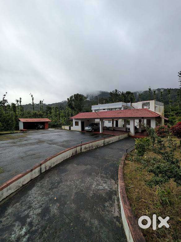 Scenic farmhouse with hill view