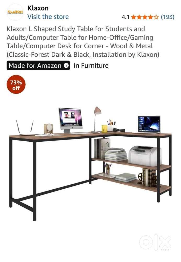 Perfect Workstation Setup -  L shape Table + Monitor + Chair