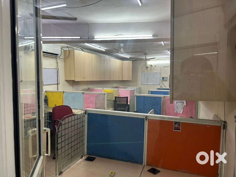 25 seater office for rent , furnished office , boss cabin , reception