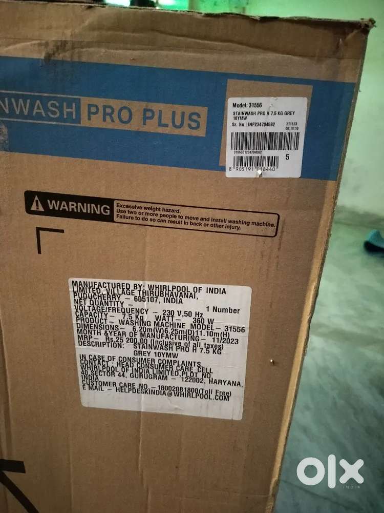 I have new washing machine buy since last year.