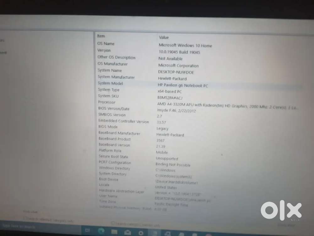 HP Pavilion g6 Laptop  AMD A4  4GB RAM  500GB HDD  Good Condition