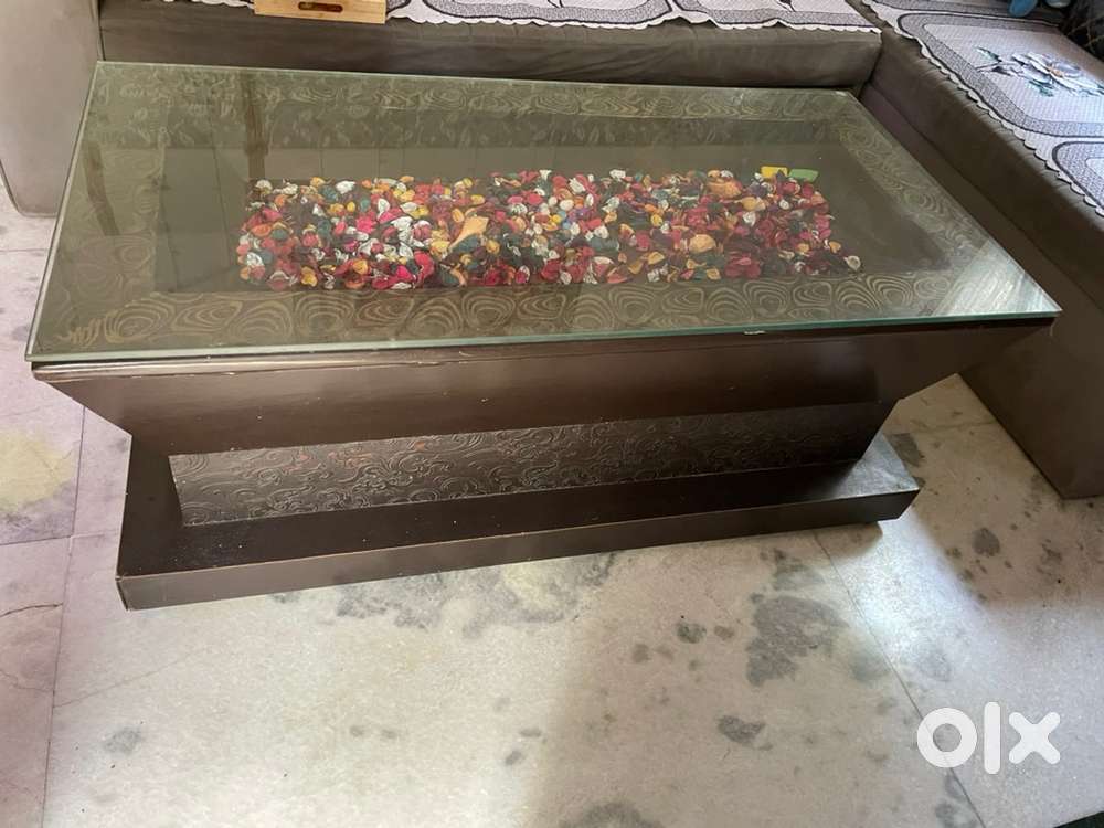 Centre table with glass top