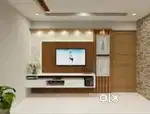 1/4 बीएचके फलेट में वुडन फर्नीचर कलरकाम पीओपी बना देंगे