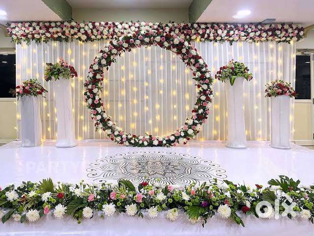 Flower decoration and Couple entry Dj setup available