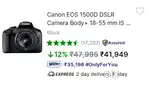 Canon EOS1500D DSLR camera