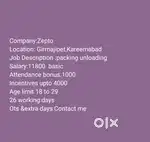 Wanted(picker&loader)Girmajipet Warangal