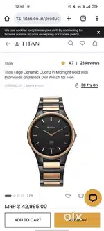 Titan Edge ceramic dimond watch