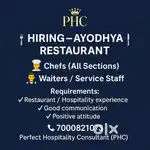 New Restaurant Opening in Ayodhya Staff Required