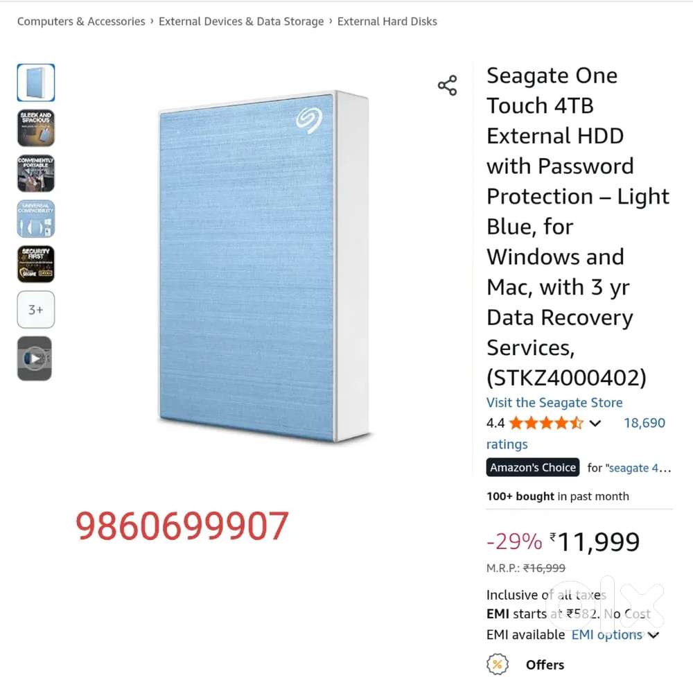 External Drive / Hard Disk Storage HDD 4TB, 1TB and 1TB
