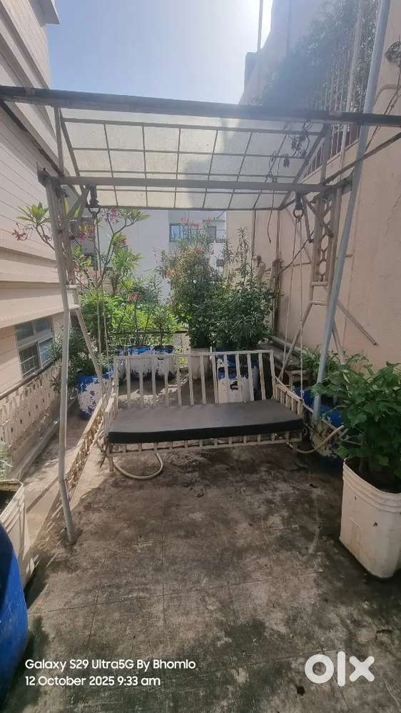 Balcony Swing with Roof Shade – Perfect for Terrace or Garden