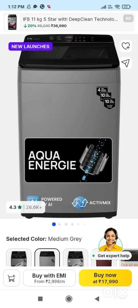 IFB Top Load Washing Machine Automatic