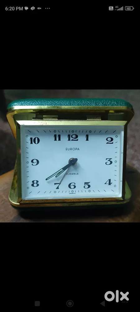 Europa Germann mechanical alarm pocket clock white dial