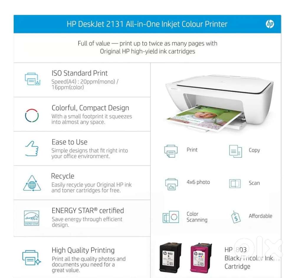 HP DESKJET 2131 ALL IN ONE PRINTER FOR SALE !!