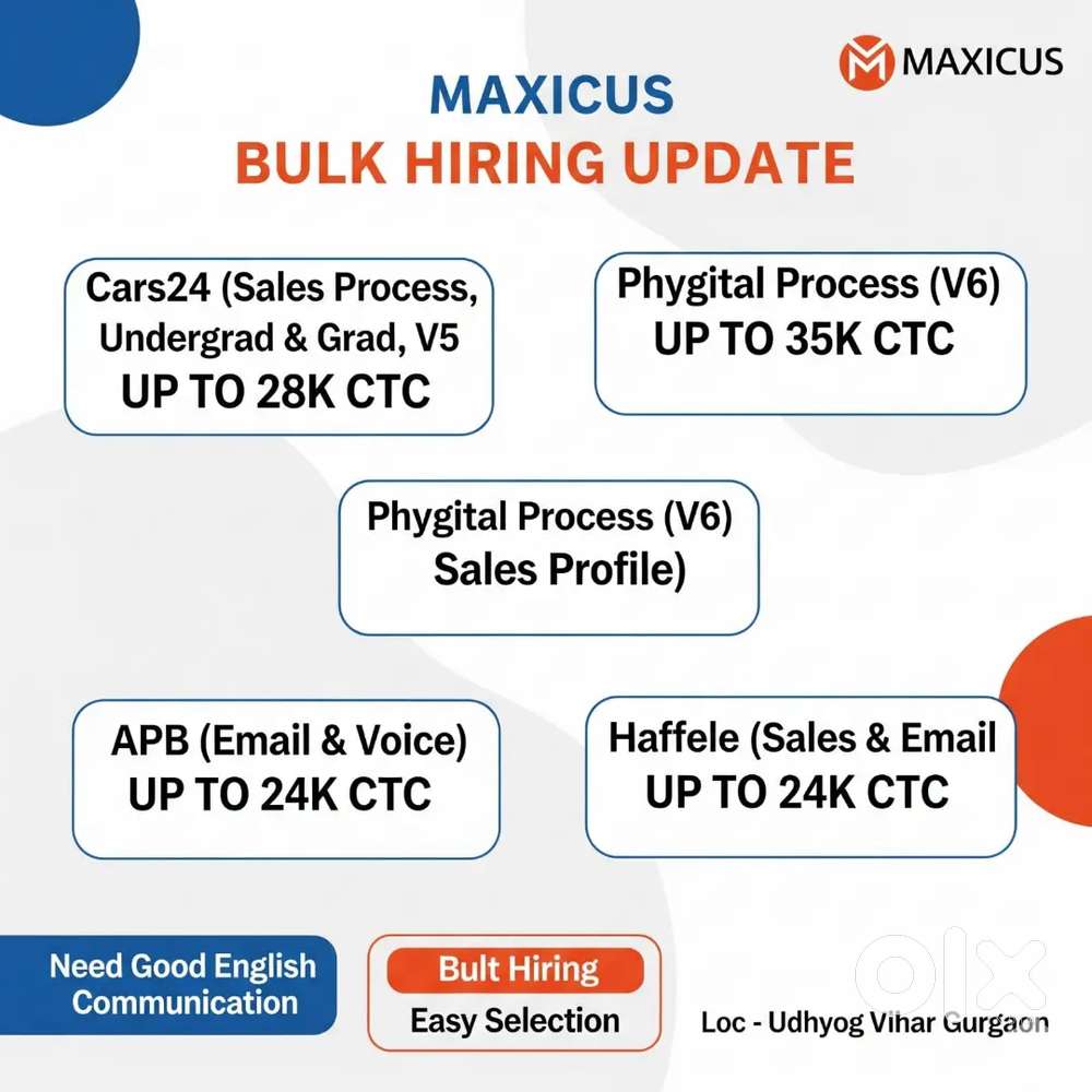 We are hiring for maxicus