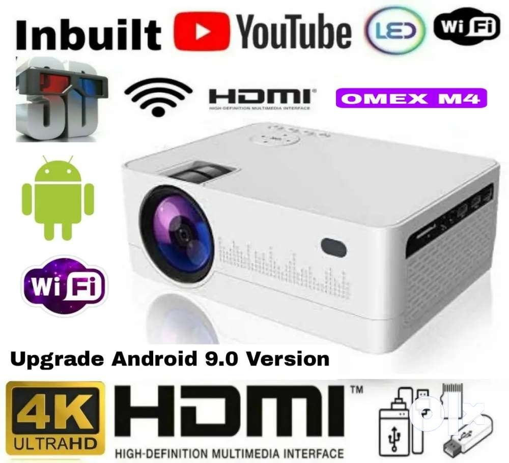 3800LM ANDROID 9.0 SMART PROJECTOR FULL HD 2023 NEW WIFI, BLUETOOTH