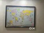 World map Wooden frame