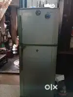 A samsung silver fresh double door fridge.