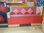 Pink&white combination sofa table and almira urgently sell buy it now
