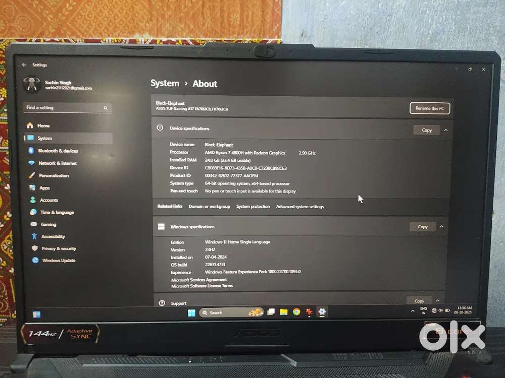 Asus TUF gaming A17 RTX 30 series 
(24GB + 2.5TB + RTX3050 + 17.3)