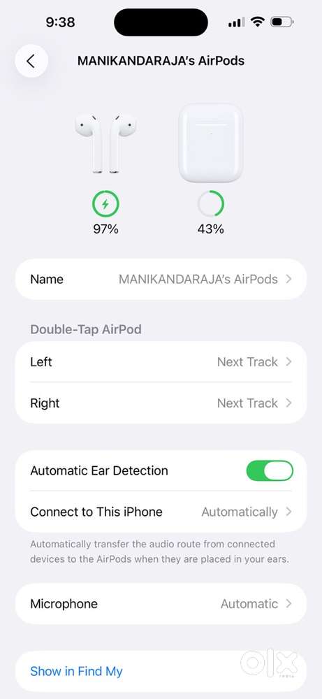 Apple airpods 2 (2nd Generation) with apple care + (08/08/26)