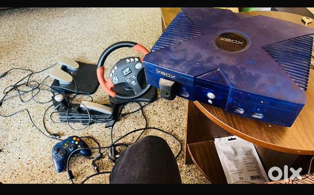 Original Microsoft Xbox Console Ice Blue Halo 2 Evo X RARE