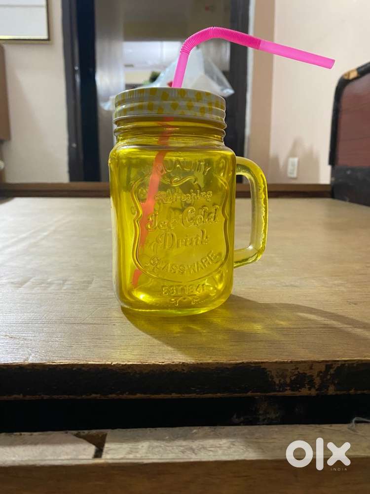 Colored Mason Glass Jar Mug with Straw - 9 pieces