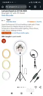 Tygot Professional (12 Inch) Led Ring Light with ,