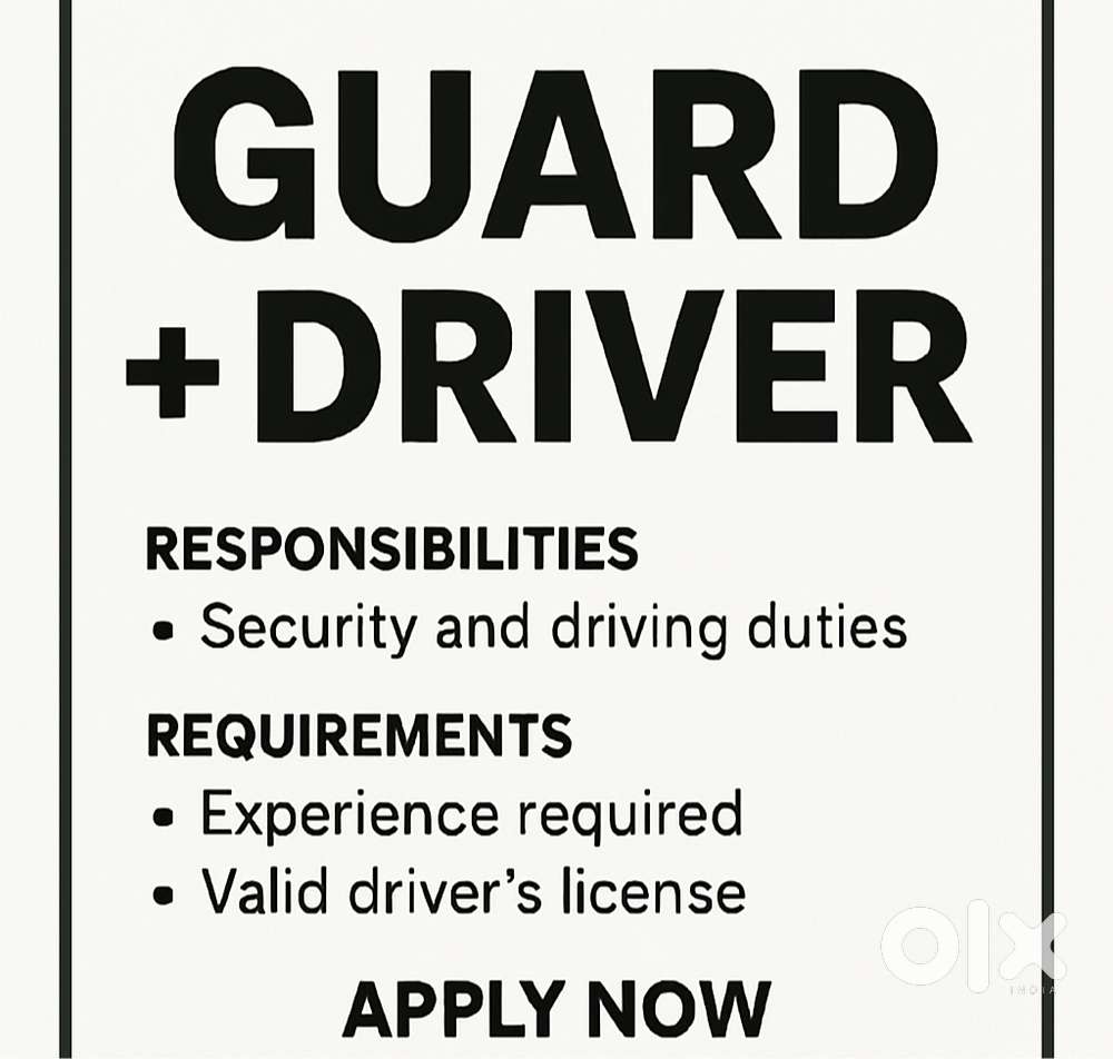 Driver + Guard needed for School, 10k Salary