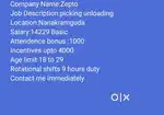 Wanted male (picker&loader)Nanakramguda