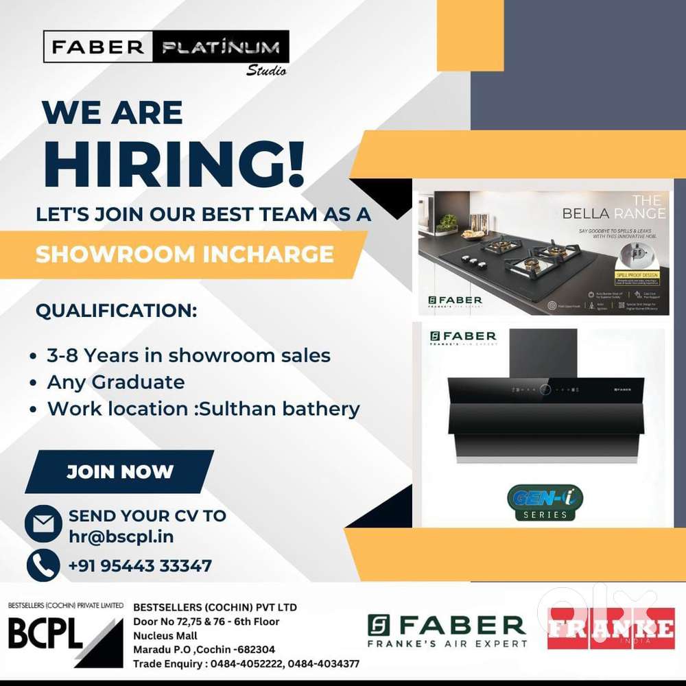 Showroom incharge -salary + incentive