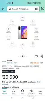 Oopo f19 pro plus 5g 8gb storage 128