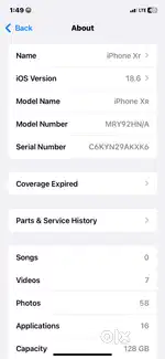 iPhone XR version 18.6