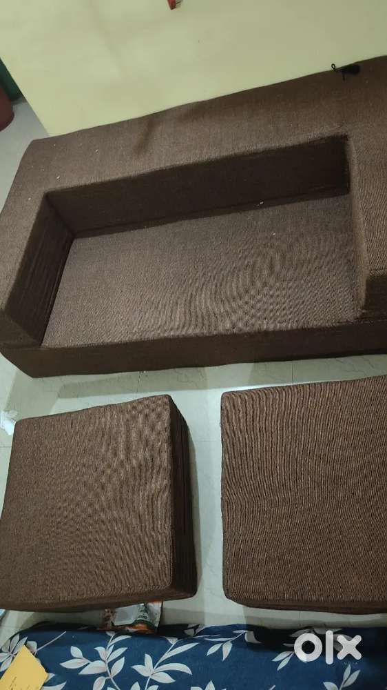 Sofa cum bed, queen size bed, mandir, almirah, steel stands